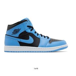 Air Jordan 1 Mid 'University Blue Black' Mens size 8.5 EUC